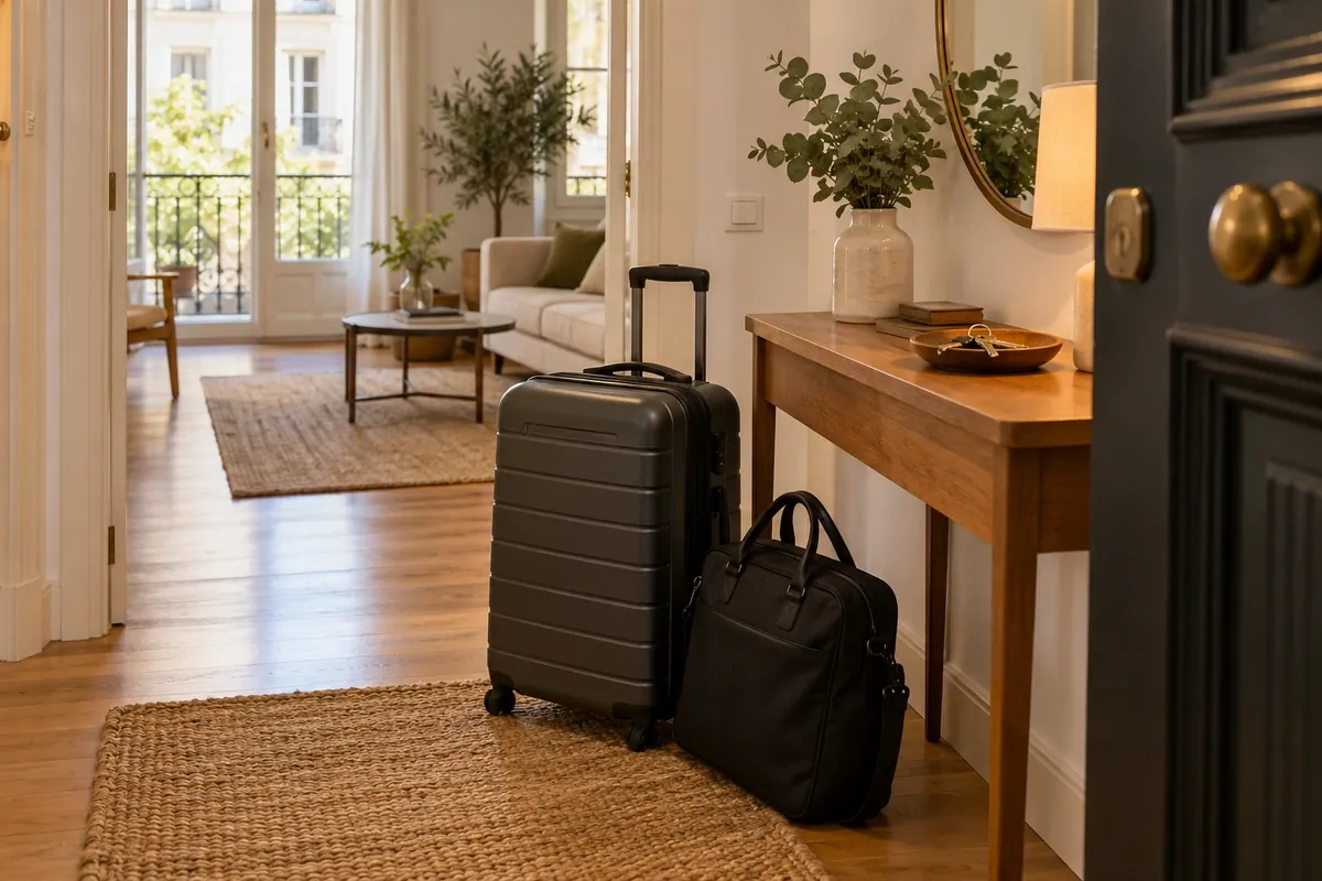 Llegada a un apartamento para una persona desplazada en Madrid